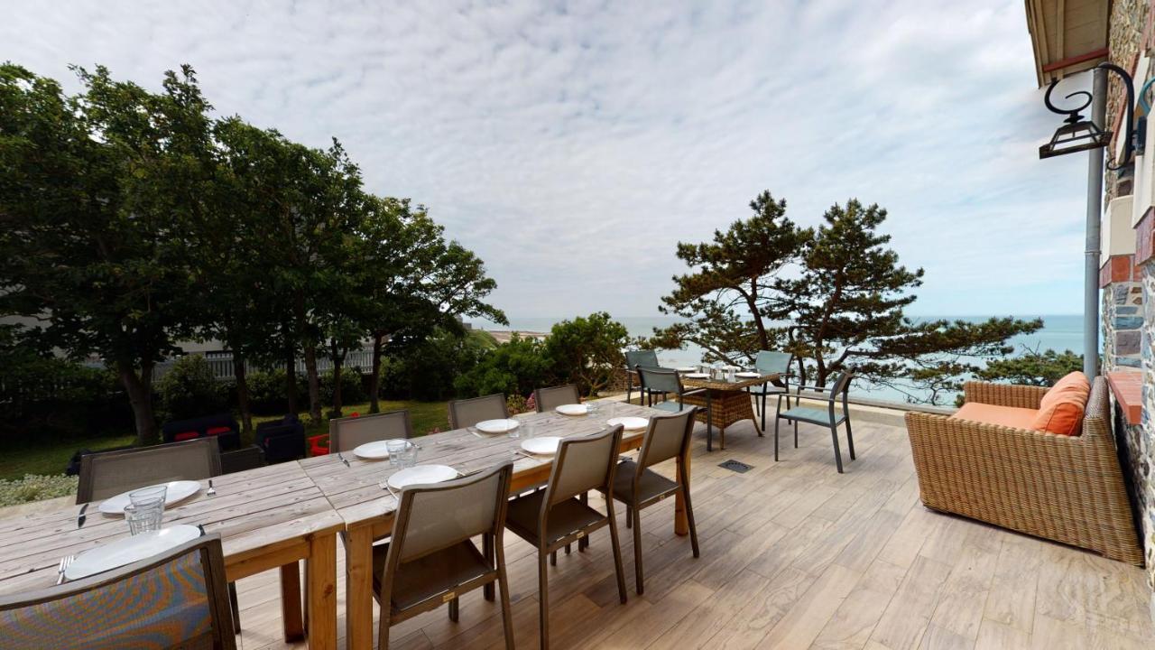 Les Roches Grises, Luxueuse Villa Face Mer, 4Etoiles, Spa Et Jardin Panoramique, Societe La Clef Decampグランビル エクステリア 写真