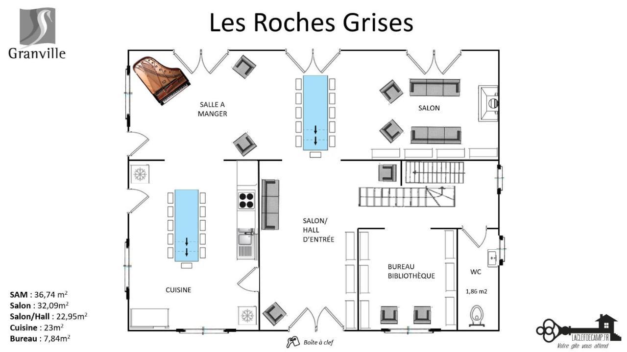Les Roches Grises, Luxueuse Villa Face Mer, 4Etoiles, Spa Et Jardin Panoramique, Societe La Clef Decampグランビル エクステリア 写真